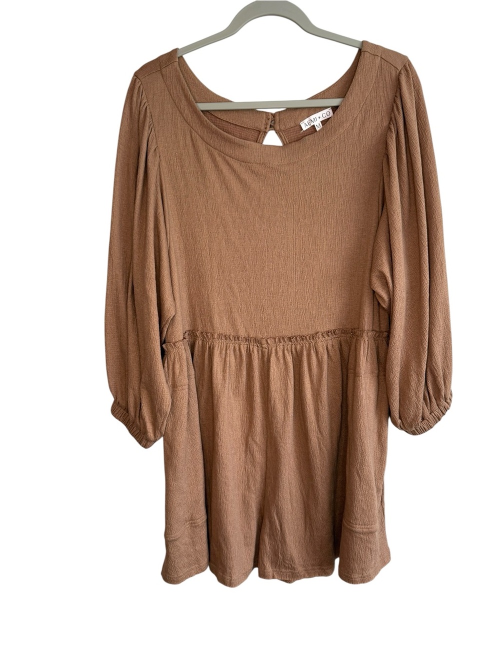 Dressed in Lala Aemi & Co Tan Romper Size Medium NWT